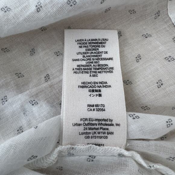 Free People Everything I Know Cotton Peasant Blouse‎ Embroidered Cutouts Medium - Picture 8 of 11